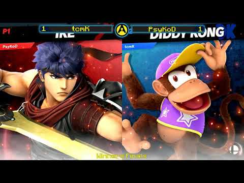tcmK(Diddy Kong, Ness)  vs PsyKoD(Ike)  Arcade Legacy #38 SSBU  Winners Finals