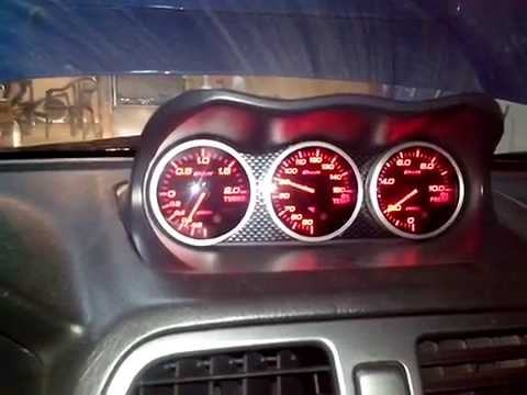 2007 STi at Subaruland Service - Defi oil pressure gauges, hot engine.