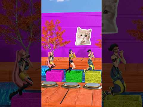 Dance to win! 🎤 Rumi, Zoey, and Mira cross the river 🌊 #rumi #zoey #mira  #animation #kpop #shorts