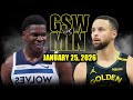 Golden State Warriors Vs Minnesota Timberwolves Full Game Highlights January 25 2026 NBA Season