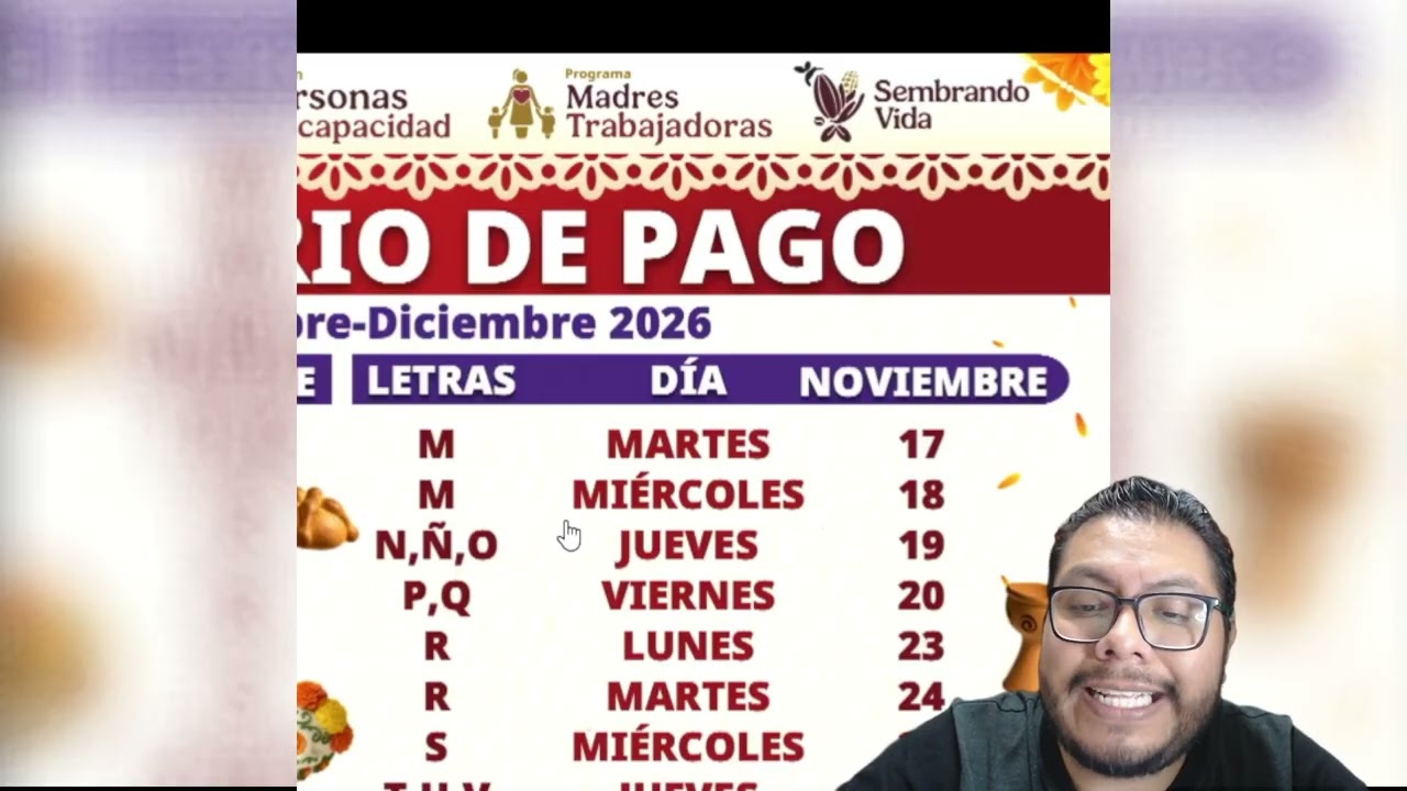 ya esta ¡EL CALENDARIO DE PAGOS! de la pensión bienestar adultos mayores NOVIEMBRE - DICIEMBRE 2026