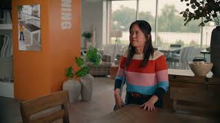 Bob's Discount Furniture Man says Oh My bob as he leans back on the sofa