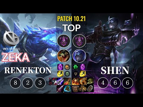 VG Zeka Renekton vs Shen Top - KR Patch 10.21
