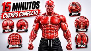 ENTRENAMIENTO DE CUERPO COMPLETO EN CASA | Gana Masa Muscular en 15 Minutos (Sin Equipo)