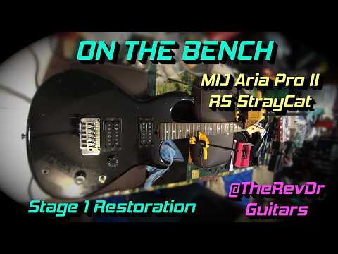 *RESTORED* Vintage MIJ Aria Pro II RS Stray Cat HH with coil split 1980s - Black image 12