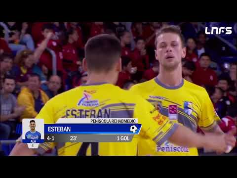 Gol Esteban (4-1) FC Barcelona Lassa - Peñíscola Rehab Medic. J27, 1Div. LNFS