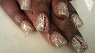 GOLDEN GLITTER GEL POLISH STEP BY STEP