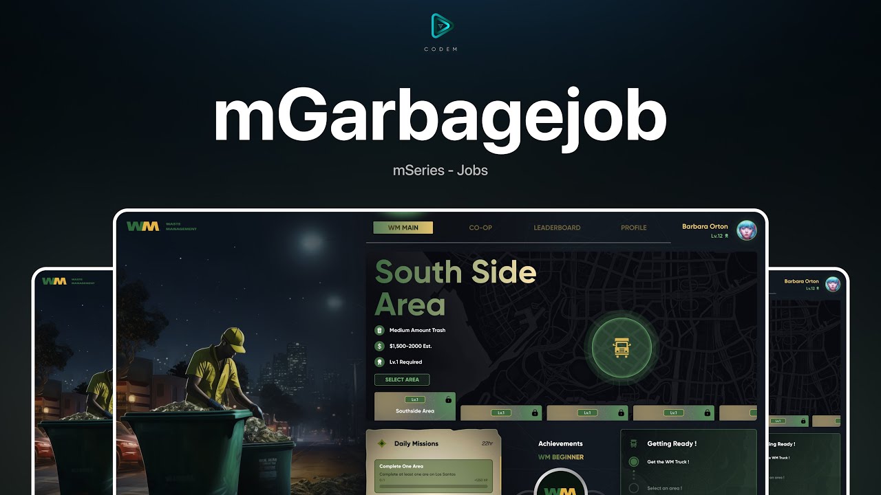 CodeM mGarbagejob (Advanced Co-Op or Single Job System) ESX QB thumbnail 10