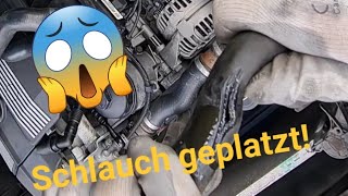 BMW E60 E61 M54 Motor Kühlmittelschlauch geplatzt, wechseln, entlüften und Geheimmenü nutzen.