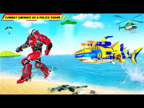 Shark water Surfer Transform Robot Bike Game | Android Games