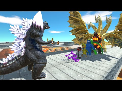 Space Godzilla Fight Ghidorah LAVA DEATH RUN - Animal Revolt Battle Simulator