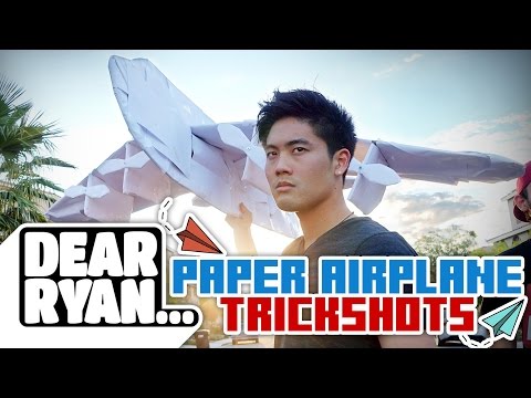 Ultimate Paper Airplane Trickshot! (Dear Ryan)