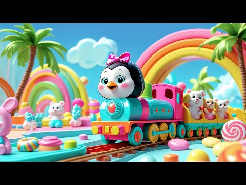 🚂🎵 Trenzinho Colorido  🌈 Música Infantil Animada para Crianças e Bebês!