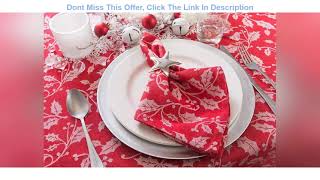 New Product DII CAMZ35890 52x52 Square Cotton Tablecloth, Holly Flourish - Perfect for Dinner Part
