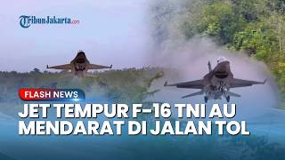 Jet Tempur F-16 dan Super Tucano Berhasil Uji Coba Landing di Jalan Tol Sumatera