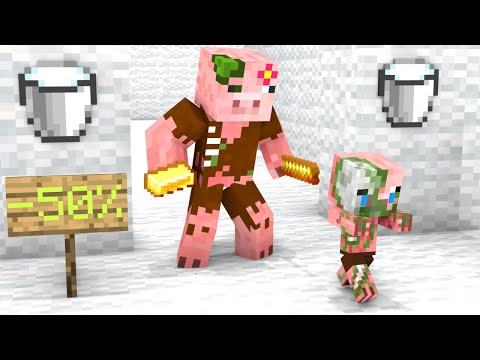 Monster School : Oh No, Baby Zombie Pigman! - Minecraft Animation