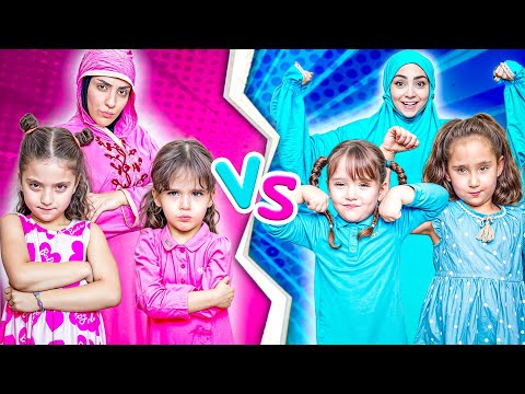 Teams blue vs team pink squid game challenge!