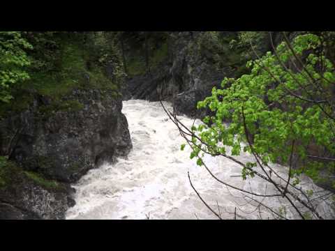 Lech Hochwasser am Maxsteg bei Füssen