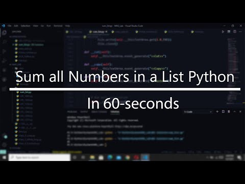 Sum All Numbers In List In Python 60 Second Python Tutorial Shorts
