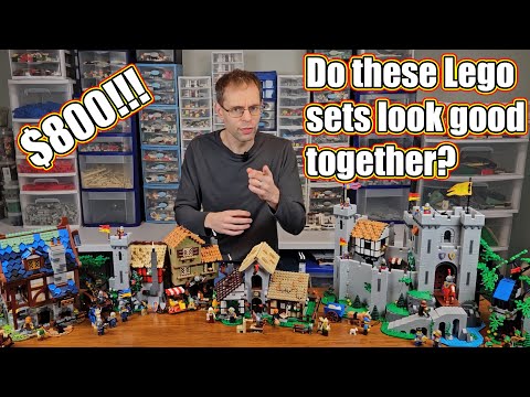 Combining the Town Square with Other Lego Castle Sets | Lion Knights' Castle, Blacksmith Shop