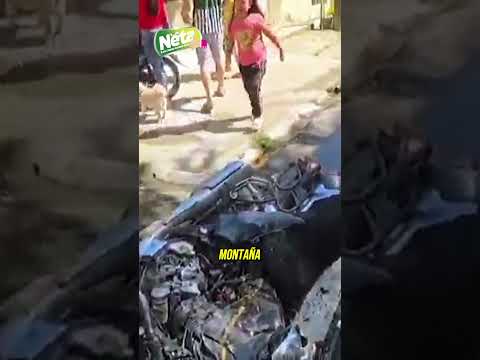 #AyWey | Una roca gigante aplastó su moto en Antioquia: se salvó por segundos 😱🏍️🌧️