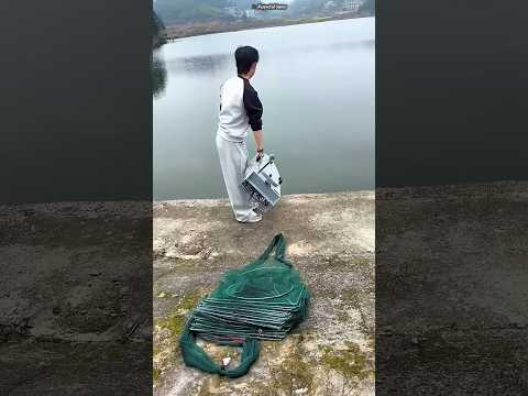This Chinese Fishing Mini Boat Is Very Advanced Way Fishing 😨... #shorts