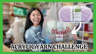 Acrylic Yarn Challenge 🧶 Only Using $4.99 YARN to Make Plushies + Randomly Picking the Patterns?!