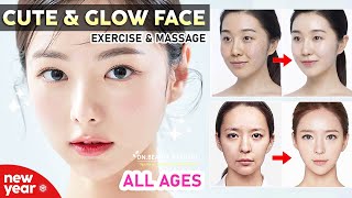 💖 Teenagers & All Ages | Beautiful & Cute Face Exercises and Glowing Skin Face Massage