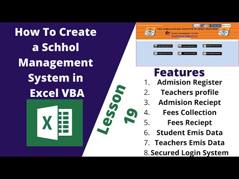 How To Create A School Management System in MS Excel And VBA Lesson 19
