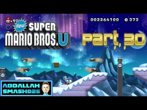 Let's Play New Super Mario Bros U for WiiU - Part 30: W4-4 "Scaling the Mountainside" 100% Walkthrough With Abdallah
