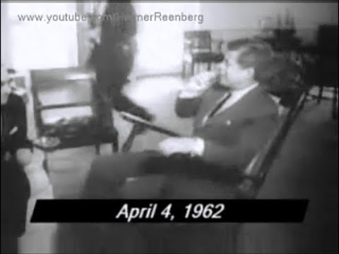 April 4, 1962 - President John F. Kennedy presented for new rare Rocking Chair