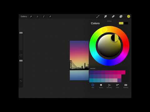 Sunset city scape on Procreate