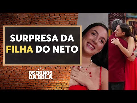 Filha do Neto viaja da Espanha, vai ao Donos e surpreende Craque, que brinca: 'Tá grávida não, né?'