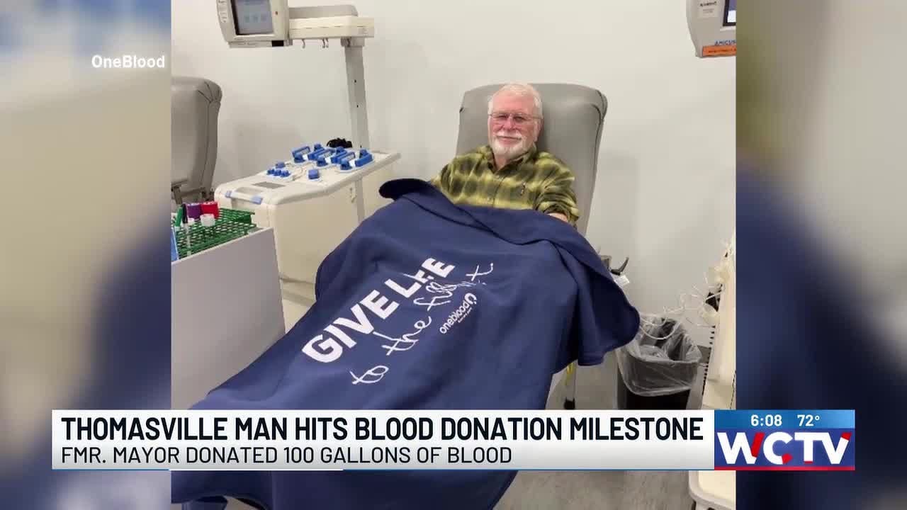 ‘To me it’s worth it’: Former Thomasville mayor honored for donating 100 gallons of blood