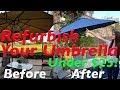 How to Paint a Sun Faded Old Outdoor Patio Umbrella or Outdoor Furniture with Spray Paint DIY