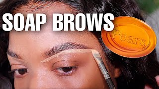 HOW TO: NATURAL FLUFFY EYEBROW TUTORIAL| SOAP BROW