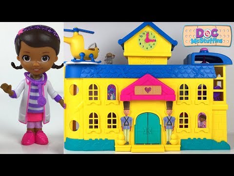 STORY AT DOC MCSTUFFINS'S TOY HOSPITAL WITH LAMBIE STUFFY ZUMA MARSHALL & DISNEY CARS MCQUEEN
