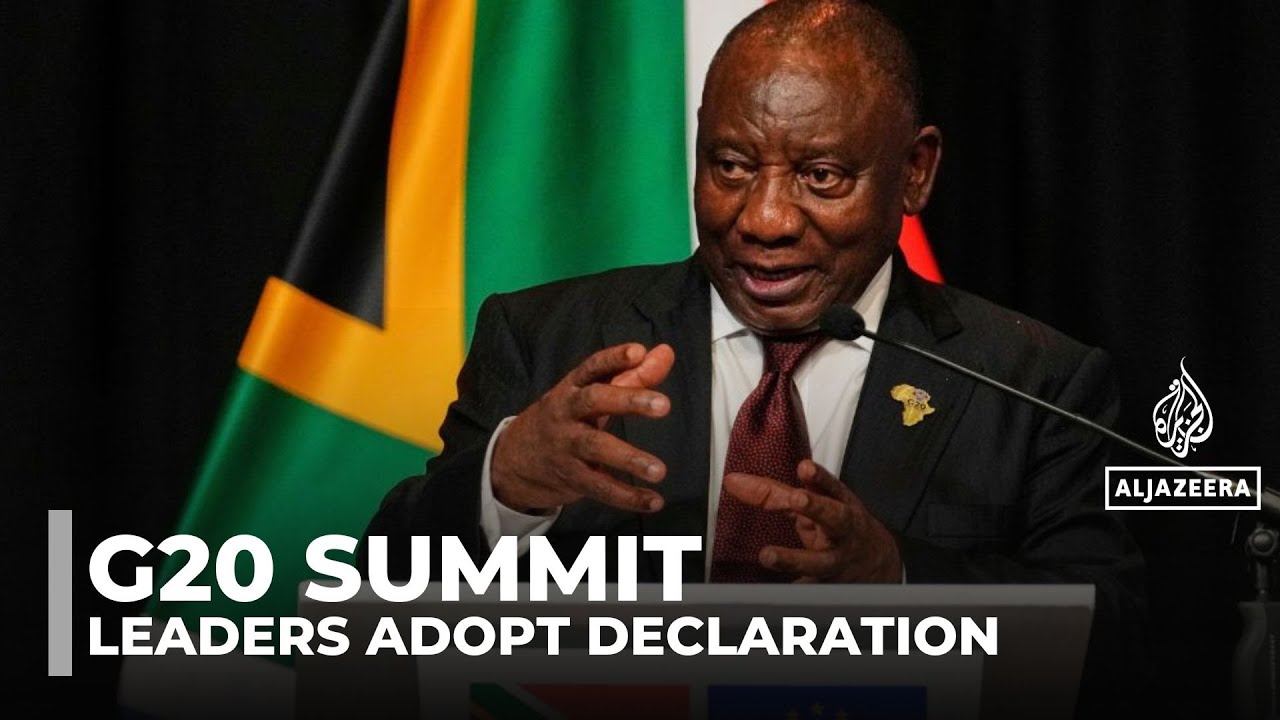 G20 summit in South Africa adopts declaration despite US snub