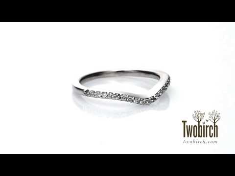 0.16 Carat Dainty Contour Wedding Ring - TwoBirch  TB-CR-0110-WG-C