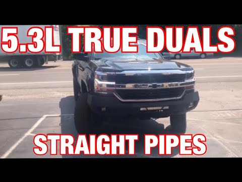 2016 Chevy Silverado 5.3L TRUE DUAL exhaust w/ Straight Pipes!!!