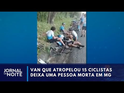 Ciclista morre e seis ficam feridos após grupo ser atropelado por van | Jornal da Noite