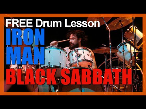 ★ Iron Man (Black Sabbath) ★ FREE Video Drum Lesson | How To Play SONG (Bill Ward)