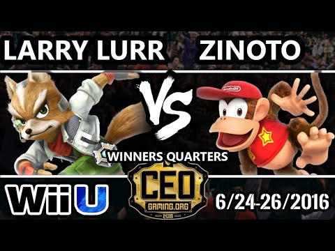 CEO 2016 Smash 4 - Pulse | Zinoto (Diddy Kong) VS. eLevate | Larry Lurr (Fox) SSB4 WQ - Smash Wii U