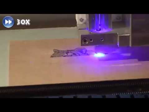 Laser wood engraving on cnc milling machine/ engraving machi...