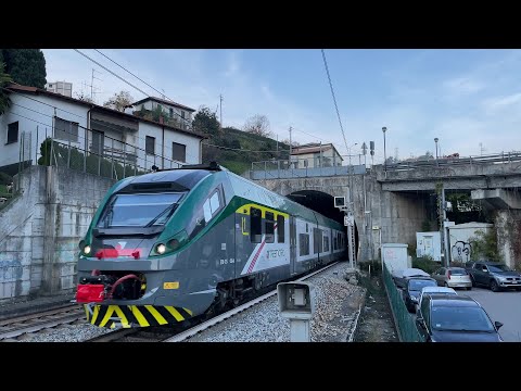 Treni ad Airuno e Olginate. #4k . Linea Lecco - Milano (Via Carnate)
