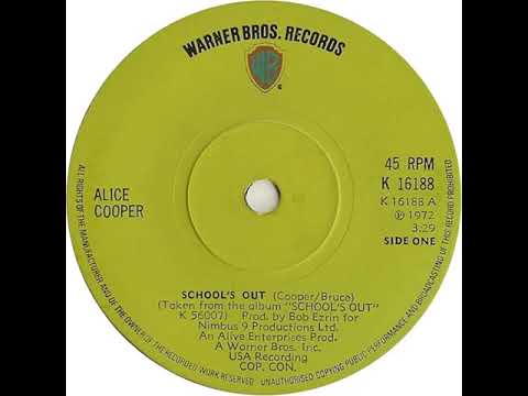 UK New Entry 1972 (138) Alice Cooper - School's Out