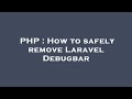 PHP How To Safely Remove Laravel Debugbar