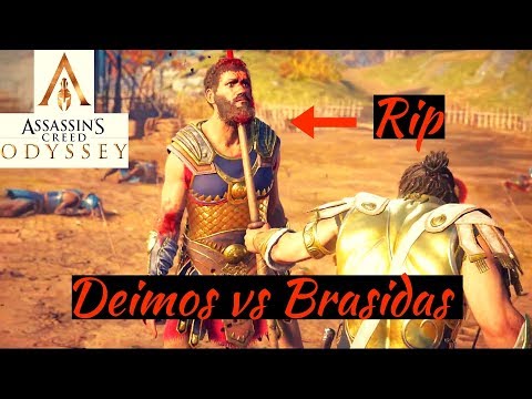Assassin's Creed Odyssey - Deimos vs Brasidas Spartan Cutscene and Kleon Boss Fight - PS4 PRO