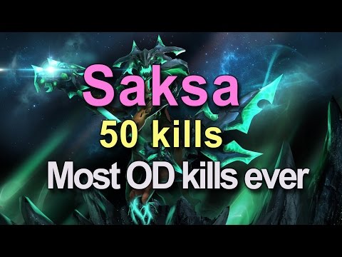 Dota 2 RAGE - Saksa 8464MMR OD 50 Kills - Most OD Kills Ever