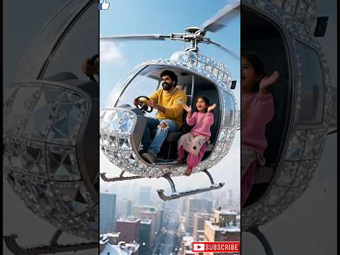 Dad Surprised Cute Baby with a Dream Diamond Helicopter Ride ✨🚁💎 #ai #cutebaby #kindness